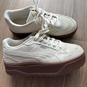 Puma white suede platform sneakers Size 8.5